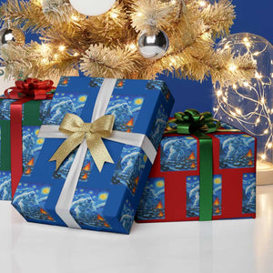 Yeti Cryptid Xmas Wrapping Paper Roll Winter Monster Starry Night Xmas TS14 Print Your Wear