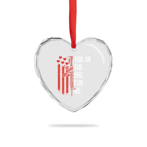You AR The One for Me Heart Crystal Glass Ornament Patriotic Valentine Gun Romantic Rifle and Flag TS02 Print Your Wear