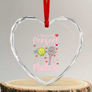You Are My Perfect Match Heart Crystal Glass Ornament Gift For Tennis Couple TS12 Transparent Glass 3'' Heart Print Your Wear