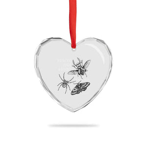 You Are Not Alone There Are Bugs Vintage Dark Academia Heart Crystal Glass Ornament Insect Entomology Humor Folk Indie Music Lover