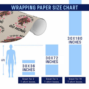 You Make My Heart Go Honk Wrapping Paper Roll Funny Bigfoot Valentine Meme TS14 Print Your Wear