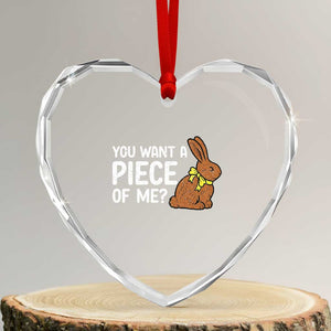 You Want A Piece Of Me Heart Crystal Glass Ornament Funny Easter Chocolate Bunny TS14 Transparent Glass 3'' Heart Print Your Wear