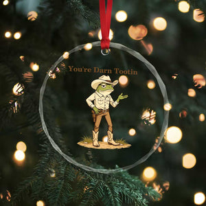 You're Darn Tootin Crystal Glass Ornament Funny Cowboy Frog Meme TS14 Print Your Wear