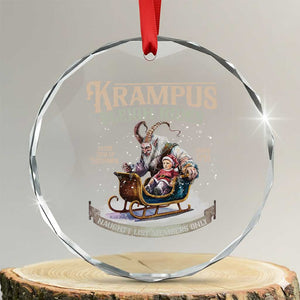 Yule Crystal Glass Ornament Krampus Sleigh Rides For Naughty List Members Only Xmas TS11 Transparent Glass 3'' Circle Print Your Wear