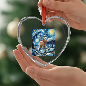 Yule Goat Heart Crystal Glass Ornament Yule Starry Night Winter Solstice Xmas Vincent Van Gogh TS11 Print Your Wear