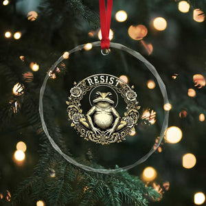 Zen Frog Resist Crystal Glass Ornament Sacred Resistance Protest Ornate Style Graphic - Print Your Wear