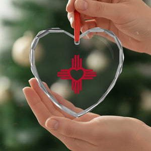 Zia Heart Symbol New Mexico Flag Shirt New Mexican Pride Heart Crystal Glass Ornament TS14 Print Your Wear