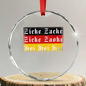 Zicke Zacke Hoi Oktoberfest Crystal Glass Ornament Vintage German Flag TS10 Transparent Glass 3'' Circle Print Your Wear