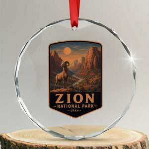 Zion National Park Crystal Glass Ornament Vintage The Narrows Utah Bighorn Sheep