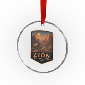Zion National Park Crystal Glass Ornament Vintage The Narrows Utah Bighorn Sheep
