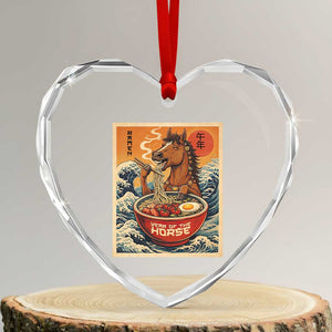 Zodiac Lunar New Year Of The Horse 2026 Heart Crystal Glass Ornament Ramen Lovers TS10 Transparent Glass 3'' Heart Print Your Wear