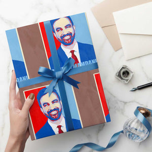 Zohran Madamni Wrapping Paper Roll for New York Mayor TS02 Mocha Print Your Wear