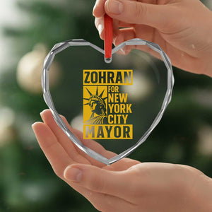 Zohran Mamdani NYC Mayor Heart Crystal Glass Ornament Funny Cool Trendy Progressive TS14 Print Your Wear