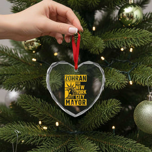 Zohran Mamdani NYC Mayor Heart Crystal Glass Ornament Funny Cool Trendy Progressive TS14 Print Your Wear