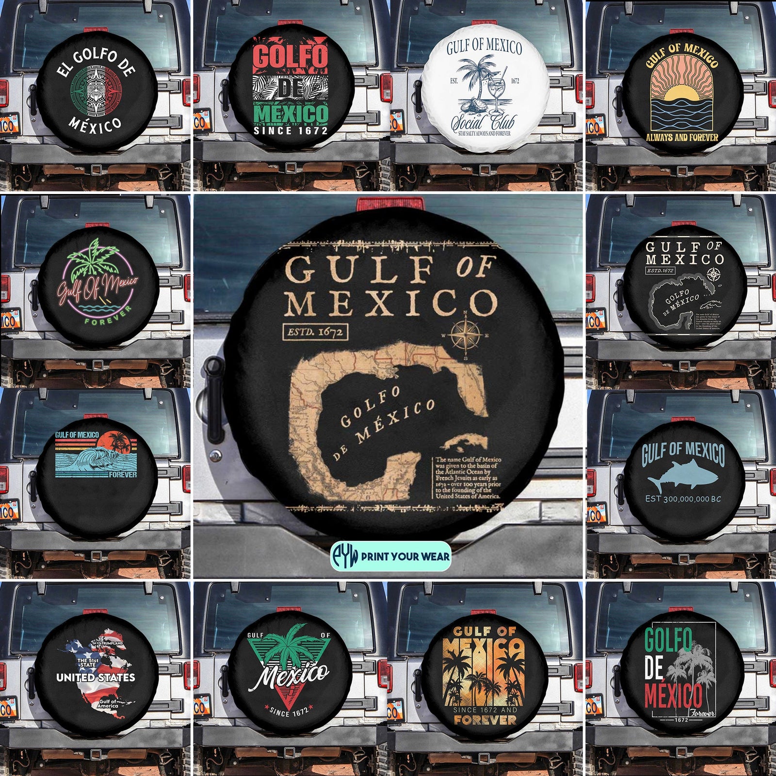 Gulf of Mexico Spare Tire Cover