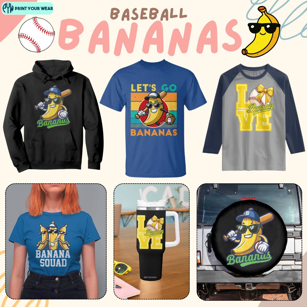Cute Banana Funny Baseball Lover
