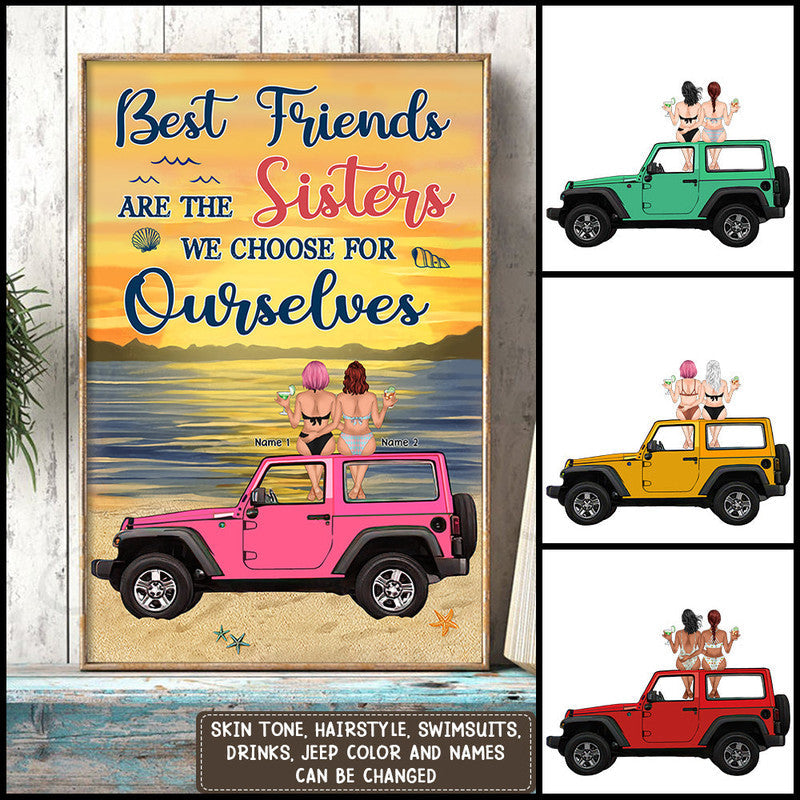 Personalized JP Poster Best Friends Are The Sisters We Choose CTM Canvas Custom - Printyourwear