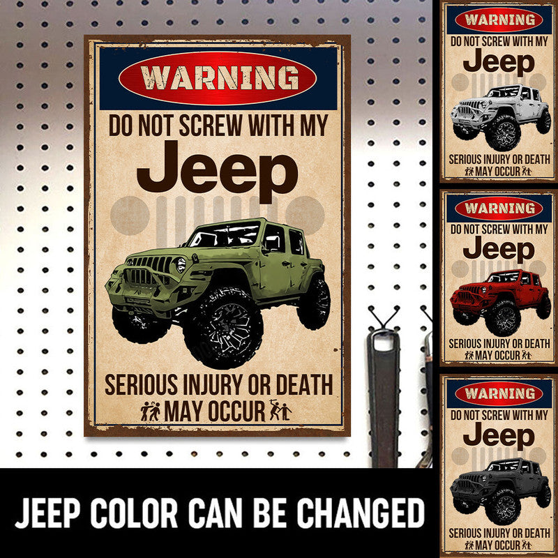 Personalized JP Metal Sign Do Not Screw With My JP Serious Injury Or Death May Occur CTM One Size 24x18 inch (60.96x45.72 cm) Custom - Printyourwear