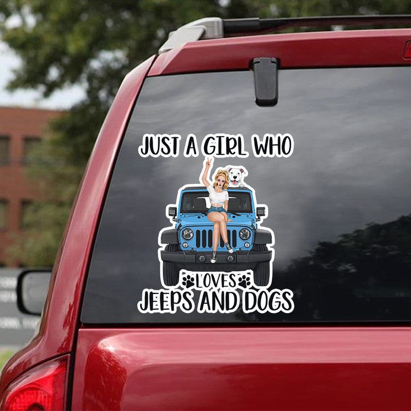 Personalized JP Decal Just A Girl Who Loves JPs and Dogs NO.4 CTM package 13x13cm Custom - Printyourwear