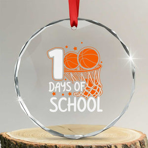 100 Days of Rocking School Basketball Crystal Glass Ornament Cool Kids Sports Gift