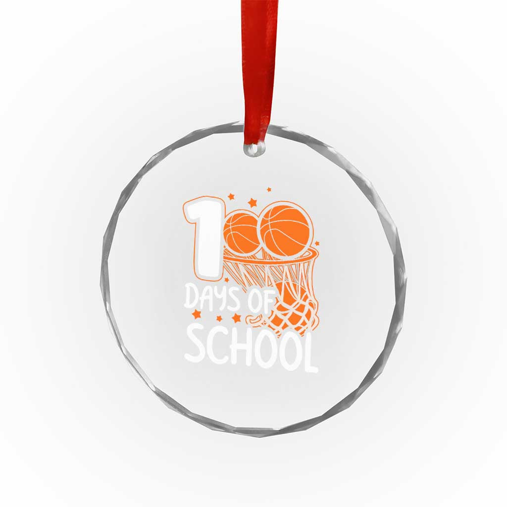 100 Days of Rocking School Basketball Crystal Glass Ornament Cool Kids Sports Gift