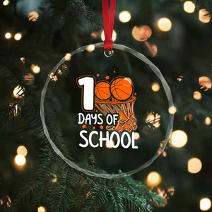 100 Days of Rocking School Basketball Crystal Glass Ornament Cool Kids Sports Gift