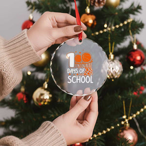 100 Days of Rocking School Basketball Crystal Glass Ornament Cool Kids Sports Gift