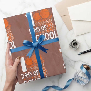 100 Days of Rocking School Basketball Wrapping Paper Roll Cool Kids Sports Gift