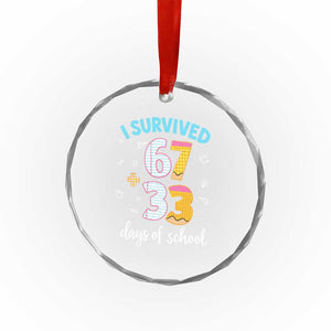 100 Days Of School 67 Funny Six Seven Meme Crystal Glass Ornament TS10 Print Your Wear