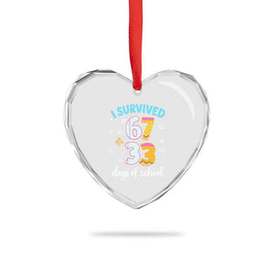 100 Days Of School 67 Funny Six Seven Meme Heart Crystal Glass Ornament TS10 Print Your Wear