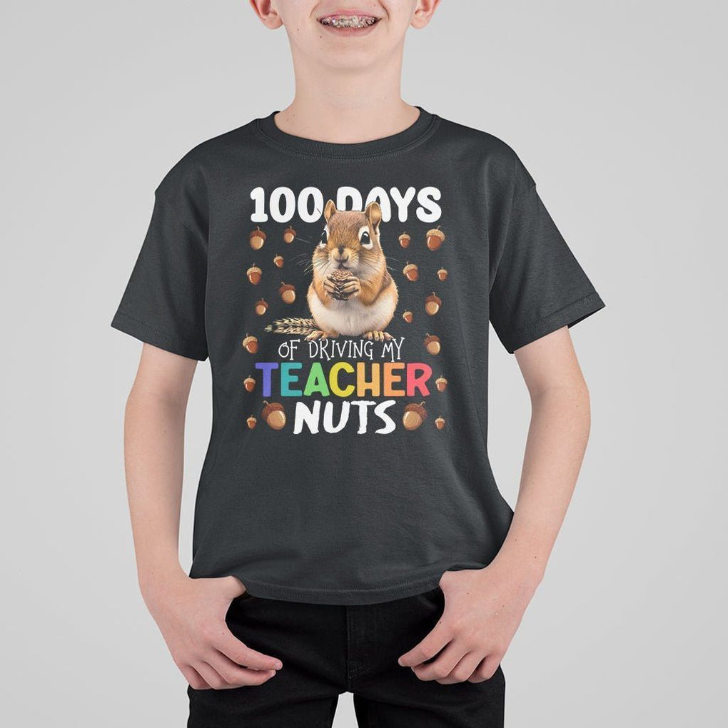 100 Days of School Chipmunk T Shirt For Kid Driving My Teacher Nuts TS02 Black Printyourwear