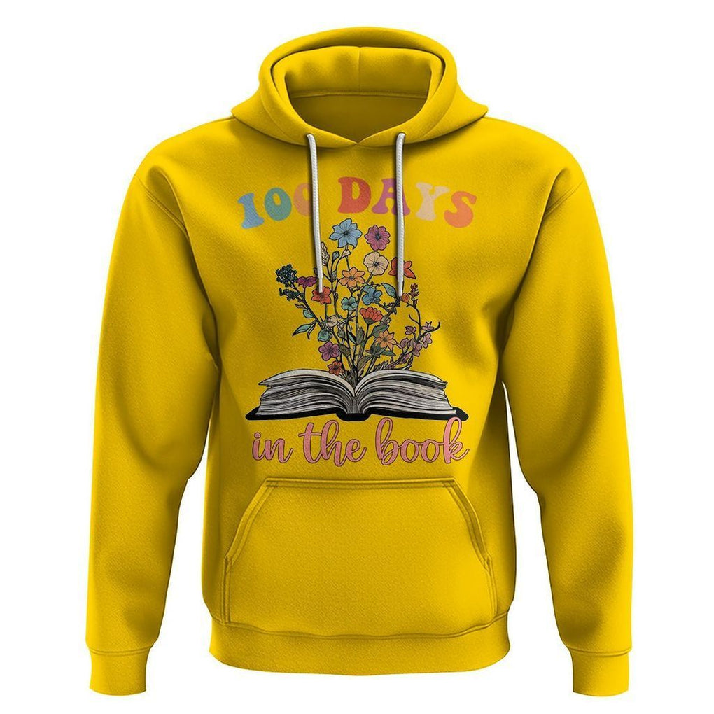 100 Days of School Hoodie 100 Days In The Book Reading TS02 Daisy Printyourwear