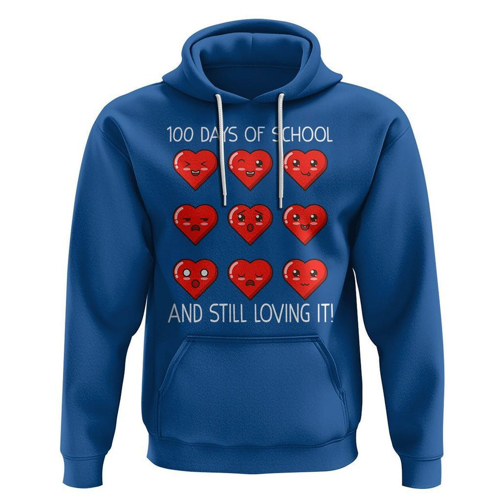 100 Days of School Hoodie Still Loving It Cute Hearts TS02 Royal Blue Printyourwear