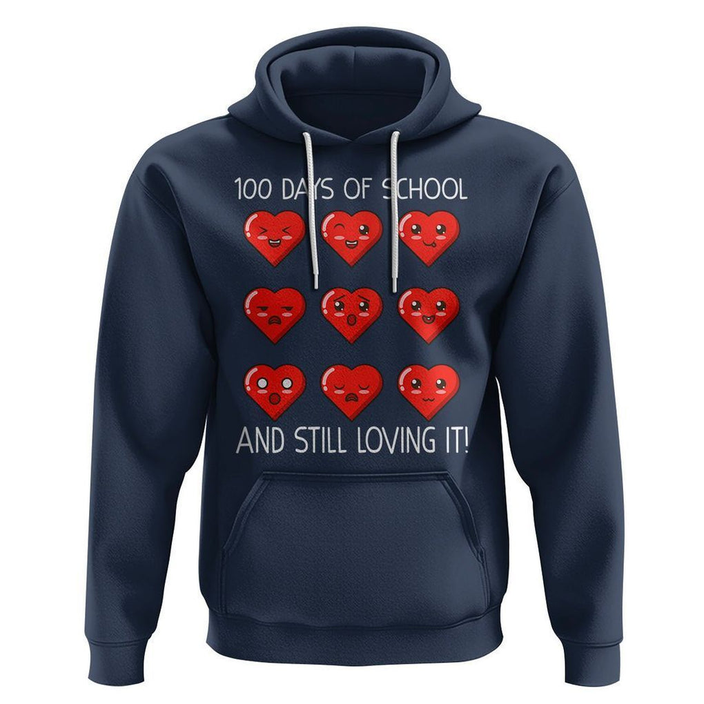 100 Days of School Hoodie Still Loving It Cute Hearts TS02 Navy Printyourwear