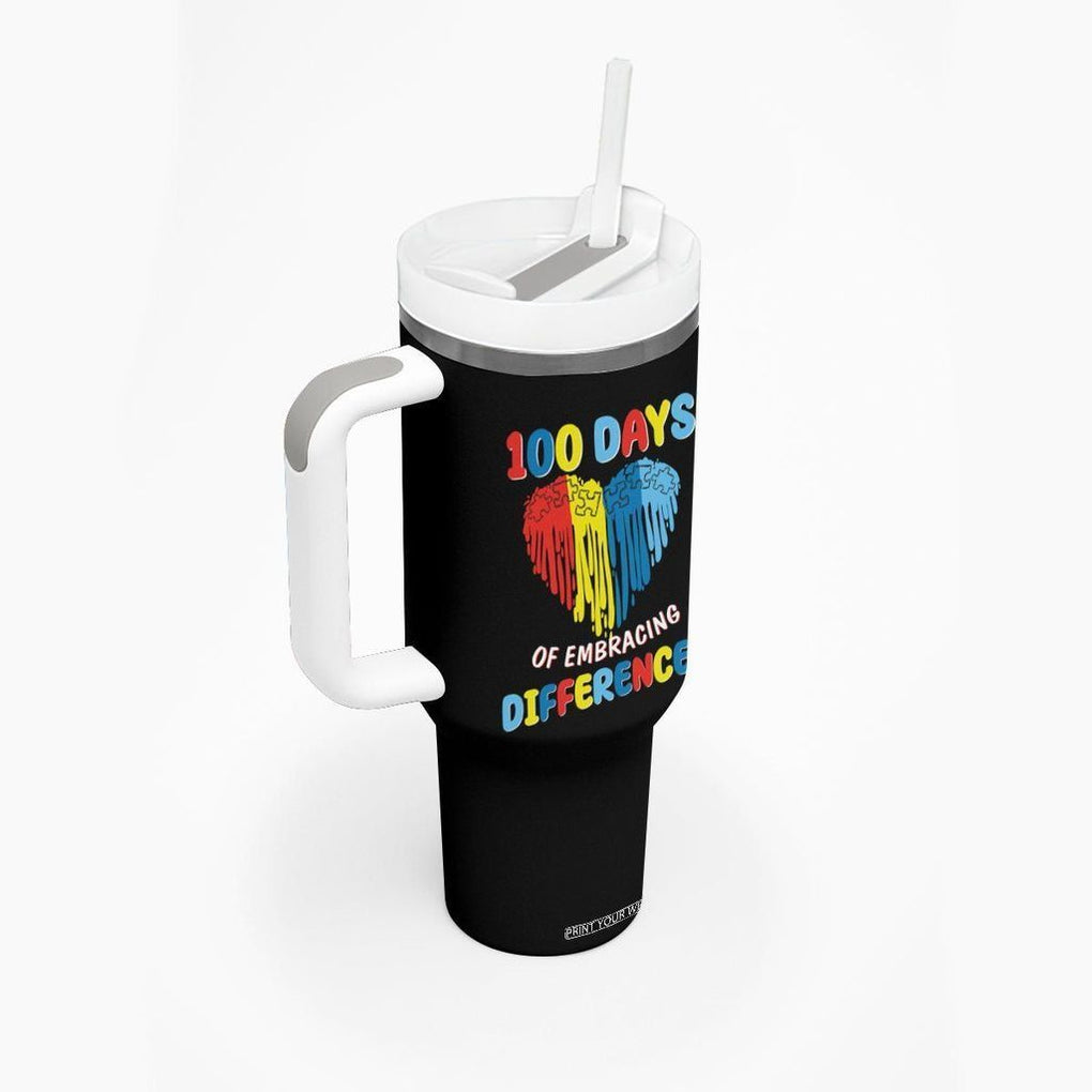 100 Days of School IEP Tumbler With Handle Embrace Differences Neurodiversity Autism Acceptance ADHD Awareness TB02 Printyourwear