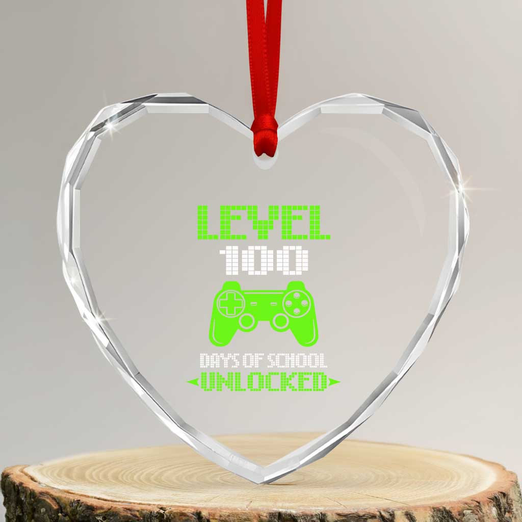 100 Days of School Smarter Heart Crystal Glass Ornament Cool 100th Day Celebration Gift