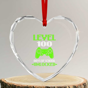 100 Days of School Smarter Heart Crystal Glass Ornament Cool 100th Day Celebration Gift