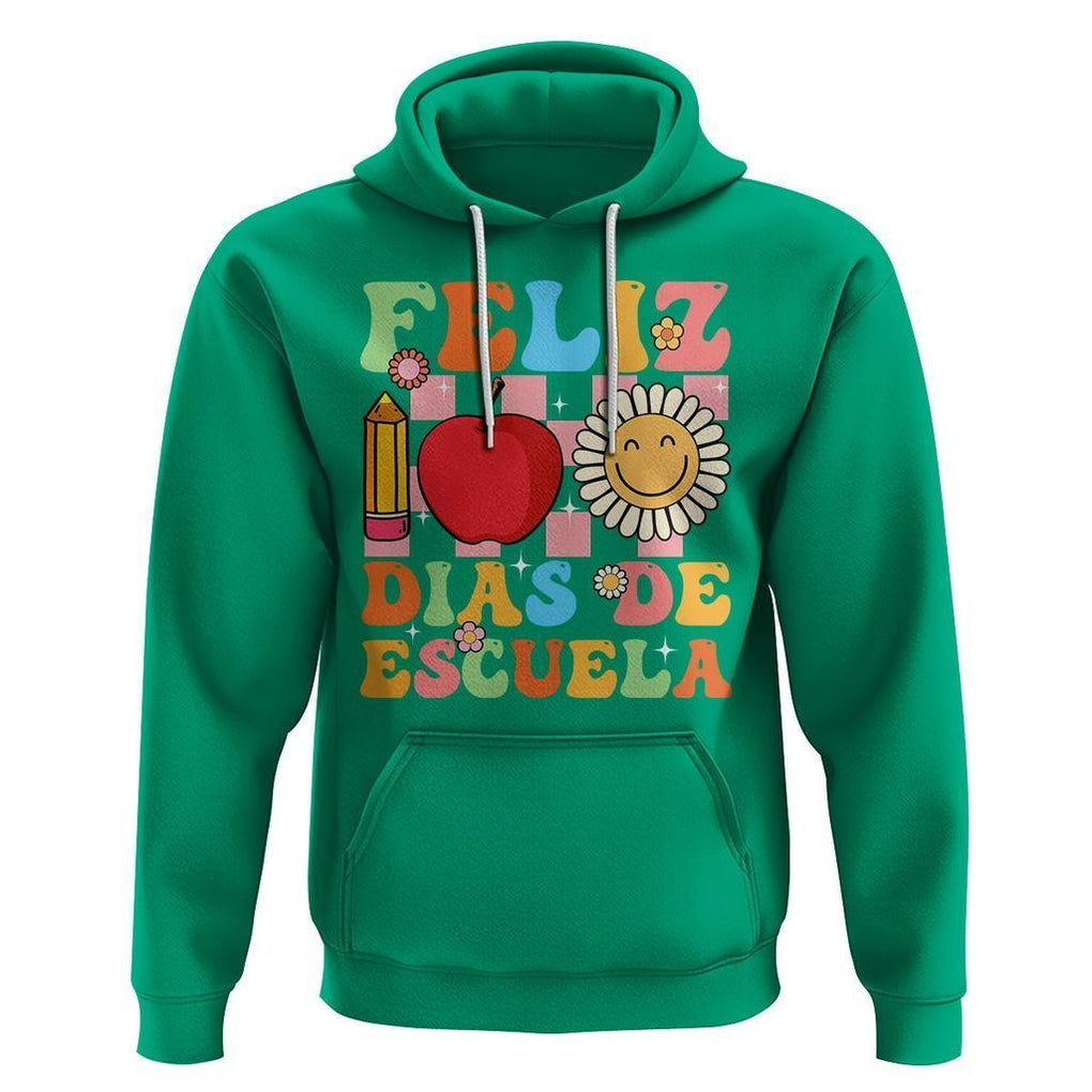 100 Days Of School Spanish Hoodie Feliz 100 Dias De Escuela 100th Day Back To School TS02 Irish Green Printyourwear