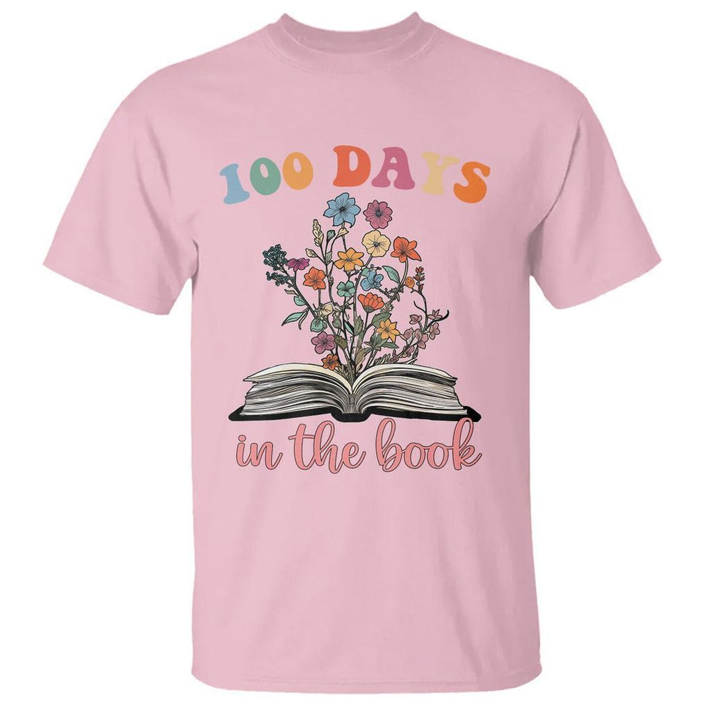 100 Days of School T Shirt 100 Days In The Book Reading TS02 Light Pink Printyourwear