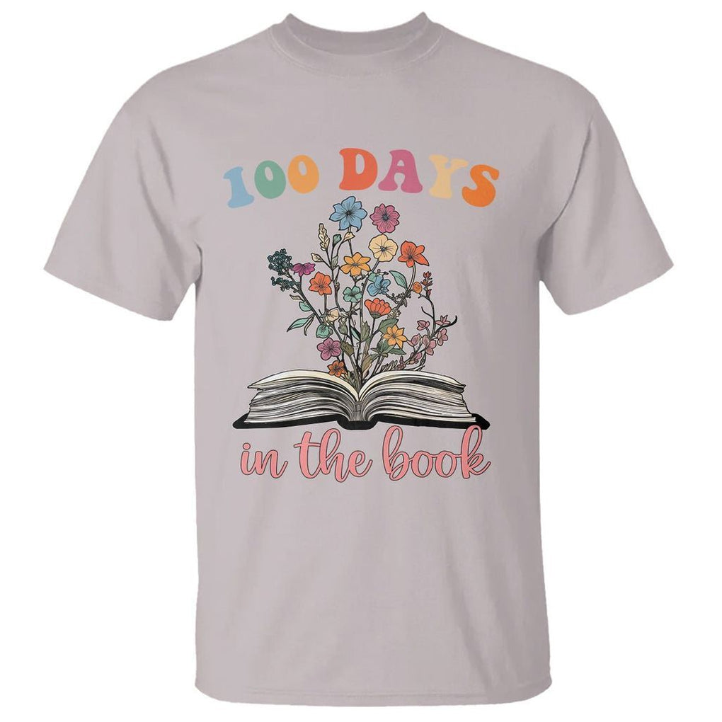 100 Days of School T Shirt 100 Days In The Book Reading TS02 Ice Gray Printyourwear
