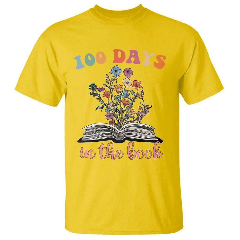 100 Days of School T Shirt 100 Days In The Book Reading TS02 Daisy Printyourwear