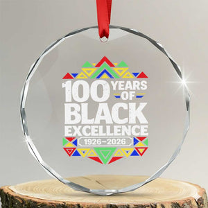 100 Years of Black Excellence 1926 2026 Crystal Glass Ornament African Tribal Pattern Heritage Celebrating Black History TS02 Transparent Glass 3'' Circle Print Your Wear
