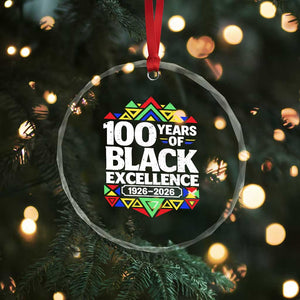 100 Years of Black Excellence 1926 2026 Crystal Glass Ornament African Tribal Pattern Heritage Celebrating Black History TS02 Print Your Wear