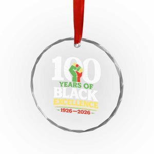 100 Years of Black Excellence 1926 2026 Crystal Glass Ornament Pan-African Raised Fist Pride Honoring Black History Legacy TS02 Print Your Wear