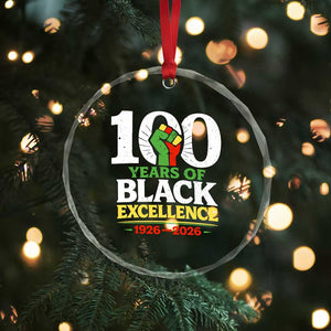 100 Years of Black Excellence 1926 2026 Crystal Glass Ornament Pan-African Raised Fist Pride Honoring Black History Legacy TS02 Print Your Wear