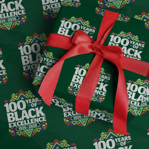 100 Years of Black Excellence 1926 2026 Wrapping Paper Roll African Tribal Pattern Heritage Celebrating Black History TS02 Green Print Your Wear
