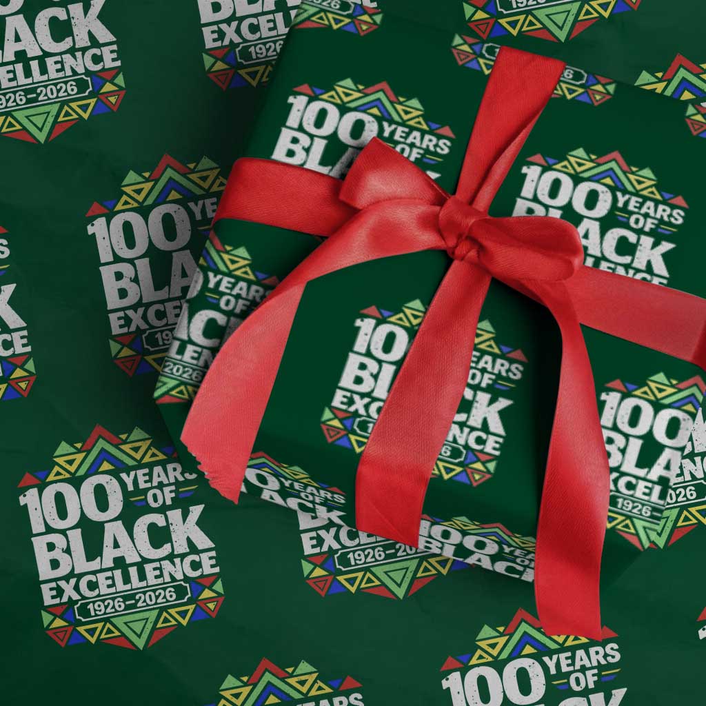 100 Years of Black Excellence 1926 2026 Wrapping Paper Roll African Tribal Pattern Heritage Celebrating Black History TS02 Green Print Your Wear