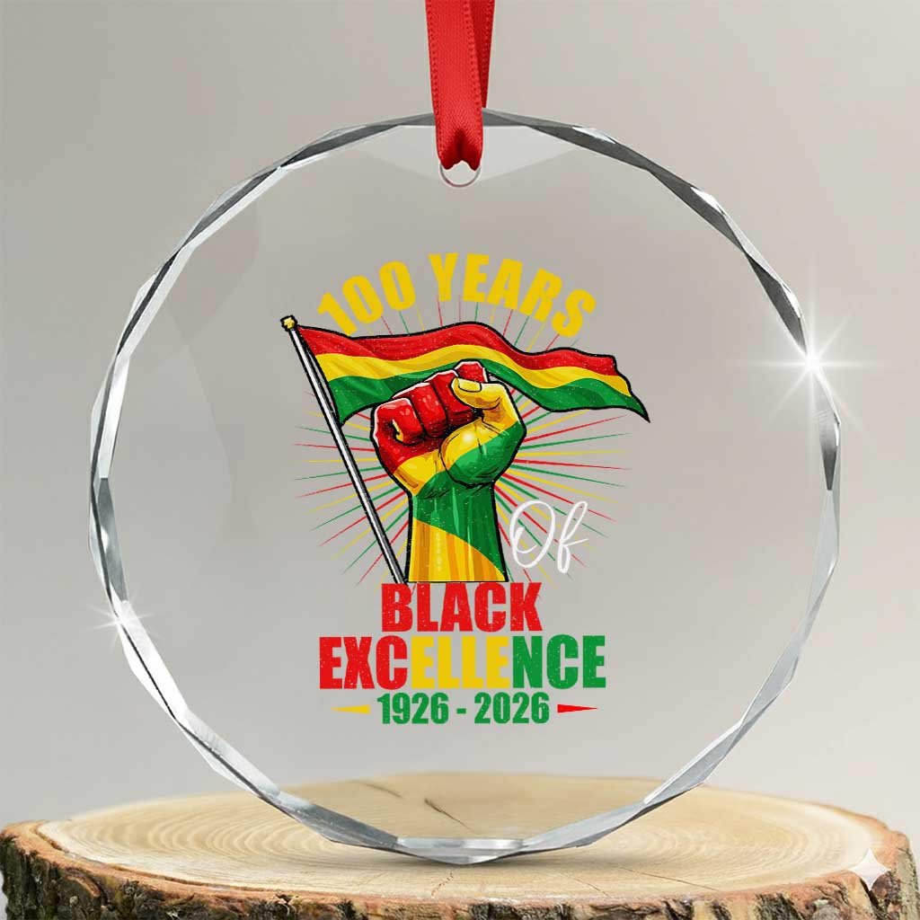 100 Years Of Black Excellence Crystal Glass Ornament Centennial Black History Month TS11 Transparent Glass 3'' Circle Print Your Wear