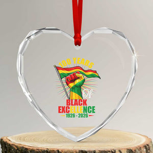 100 Years Of Black Excellence Heart Crystal Glass Ornament Centennial Black History Month TS11 Transparent Glass 3'' Heart Print Your Wear