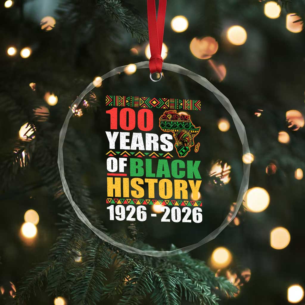 100 Years Of Black History 1926 2026 Centennial Crystal Glass Ornament Africa Map TS11 Print Your Wear